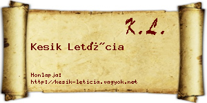 Kesik Letícia névjegykártya